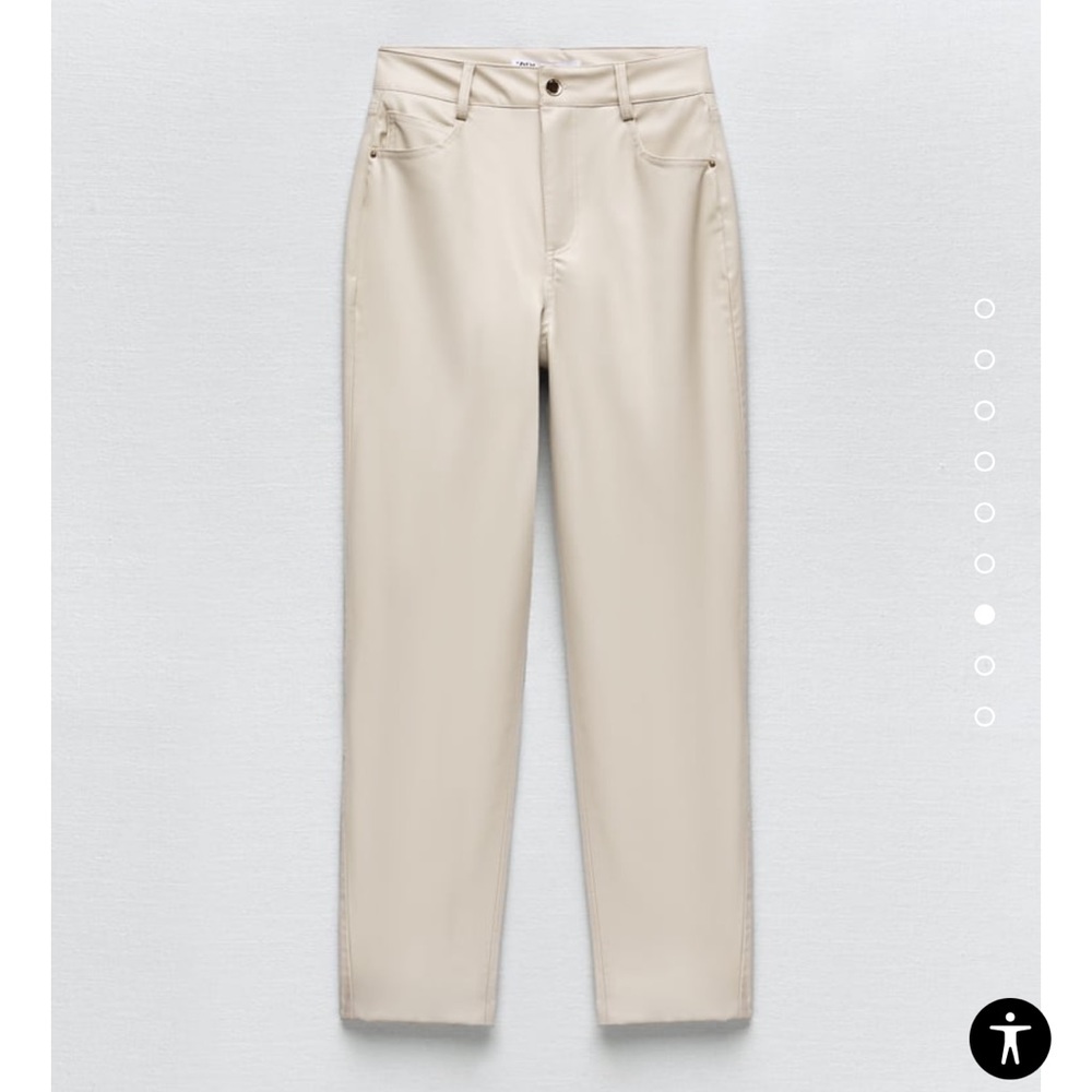 Zara FAUX LEATHER MOM FIT PANTS